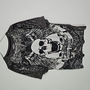 MMA Elite large gray and black short sleeve shirt